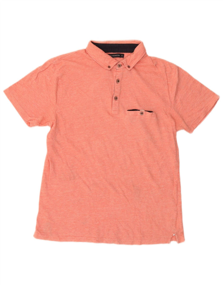 Polo da uomo French Connection in cotone screziato rosa medio