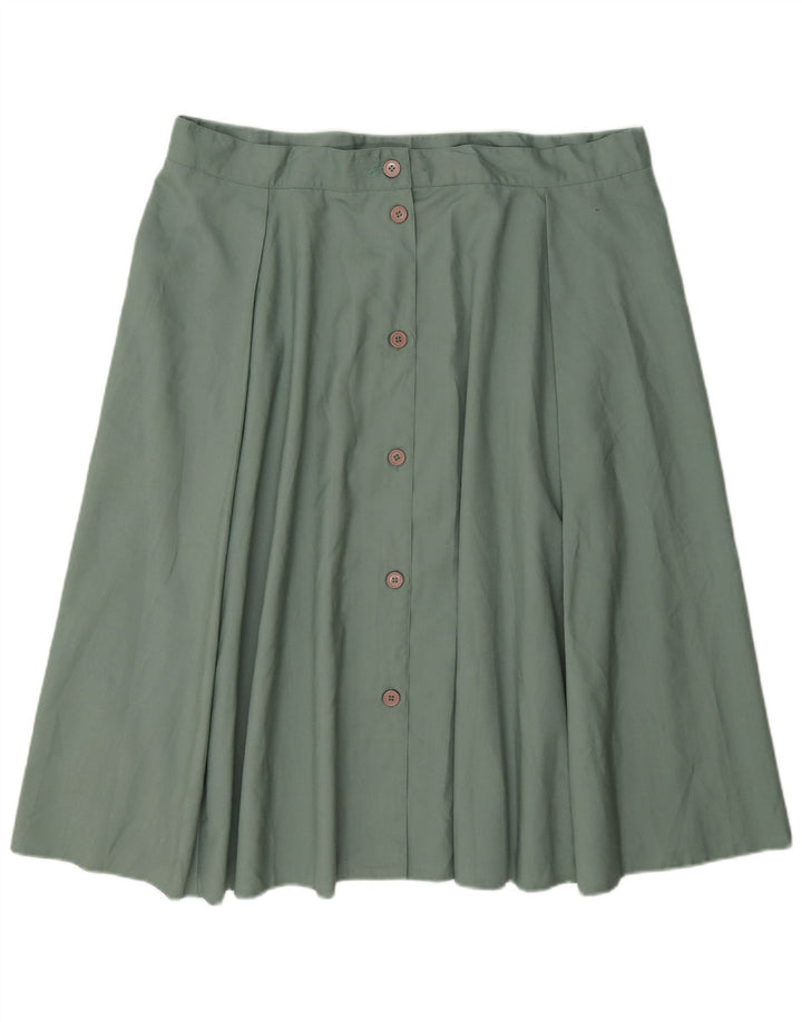 Gonna a pieghe regolare da donna vintage W40 2XL poliestere verde