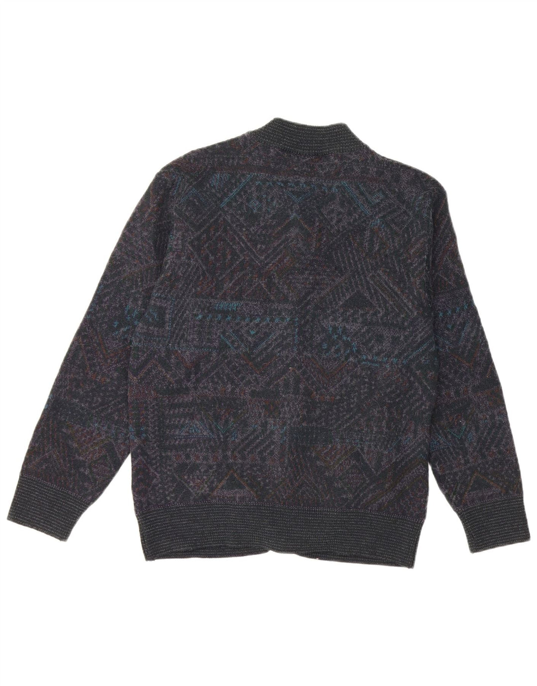 Maglione cardigan da uomo Maglificio piccolo acrilico geometrico grigio