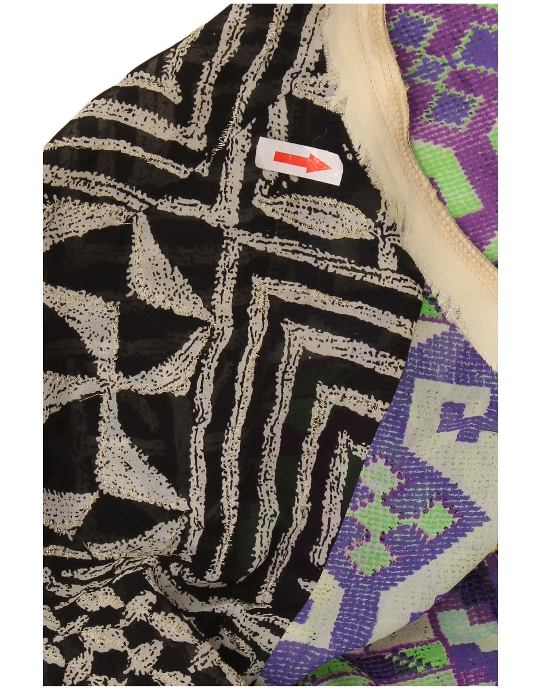 Desigual Camicetta da donna Top UK 14 Poliestere patchwork multicolore medio