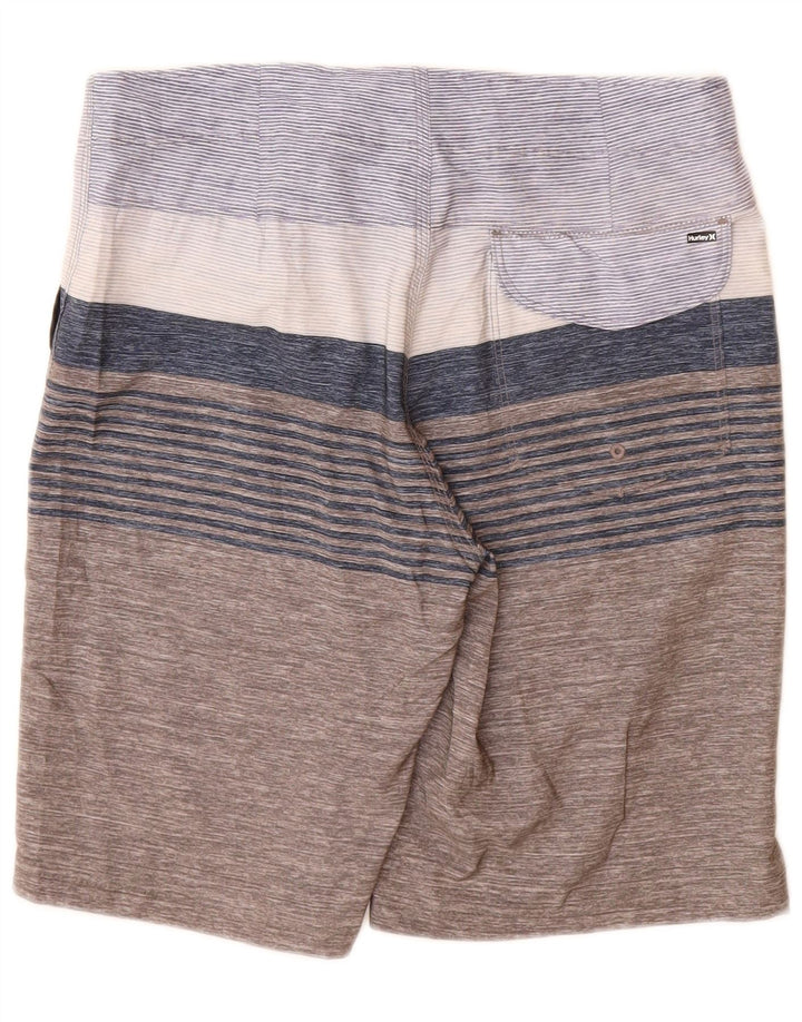 Pantaloncini da bagno grafici da uomo Hurley in poliestere color block grigio medio