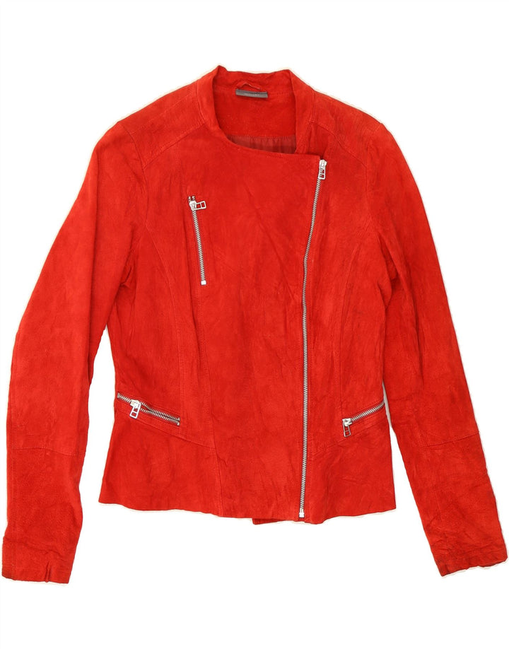 YESSICA Womens Suede Jacket UK 10 Small Red Leather Vintage Yessica and Second-Hand Yessica from Messina Hembry 