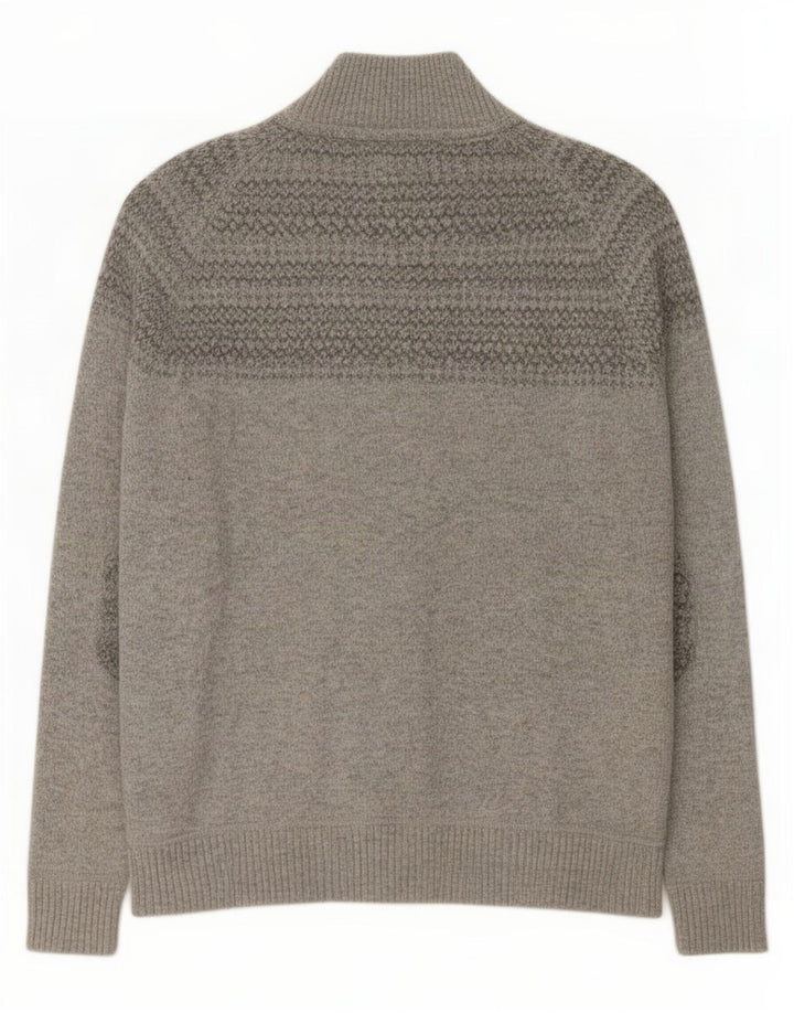 Maglione maglione collo alto da uomo Ted Baker taglia 6 2XL cotone grigio