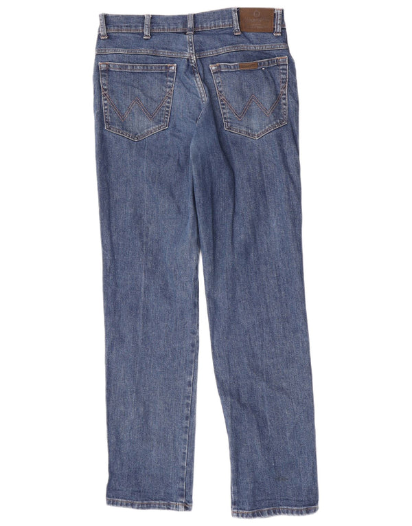 Jeans dritti da uomo Wrangler vestibilità regolare W34 L34 cotone blu