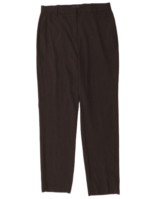 Pantaloni da abito a vita alta da donna Marks & Spencer UK 14 Large W34 L33 Nero