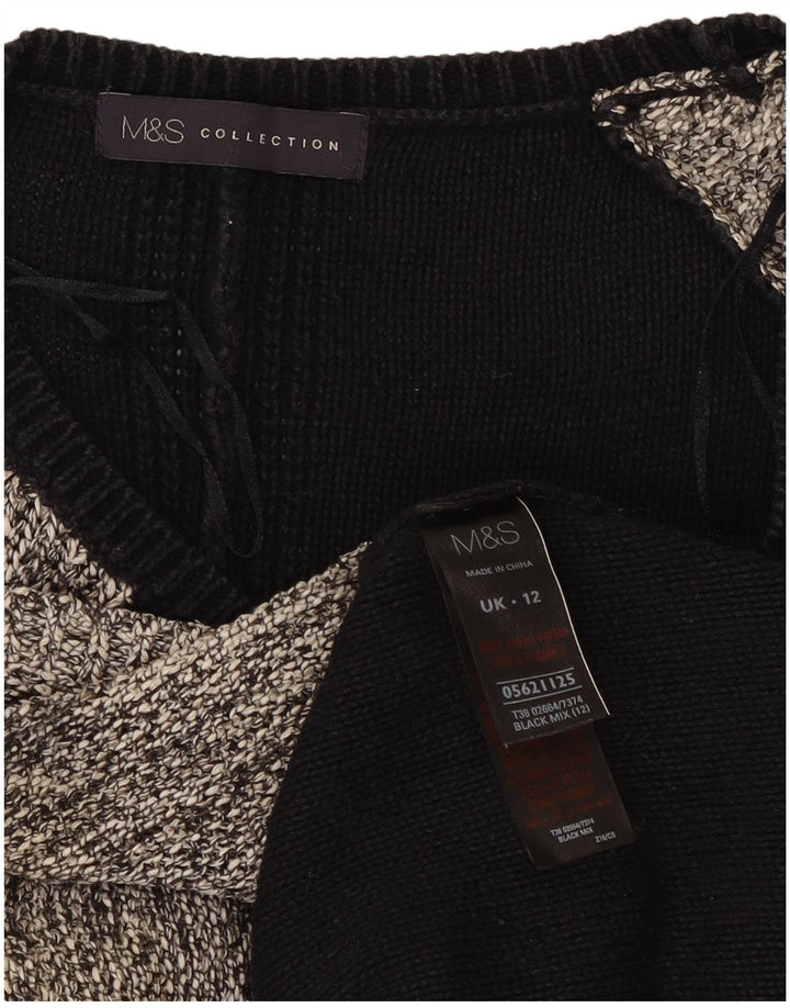 Maglione maglione con scollo a barca da donna Marks & Spencer UK 12 medio nero