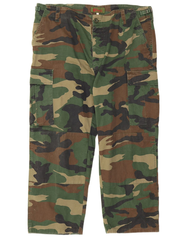 Pantaloni cargo dritti da uomo Univers W38 L26 cotone mimetico verde