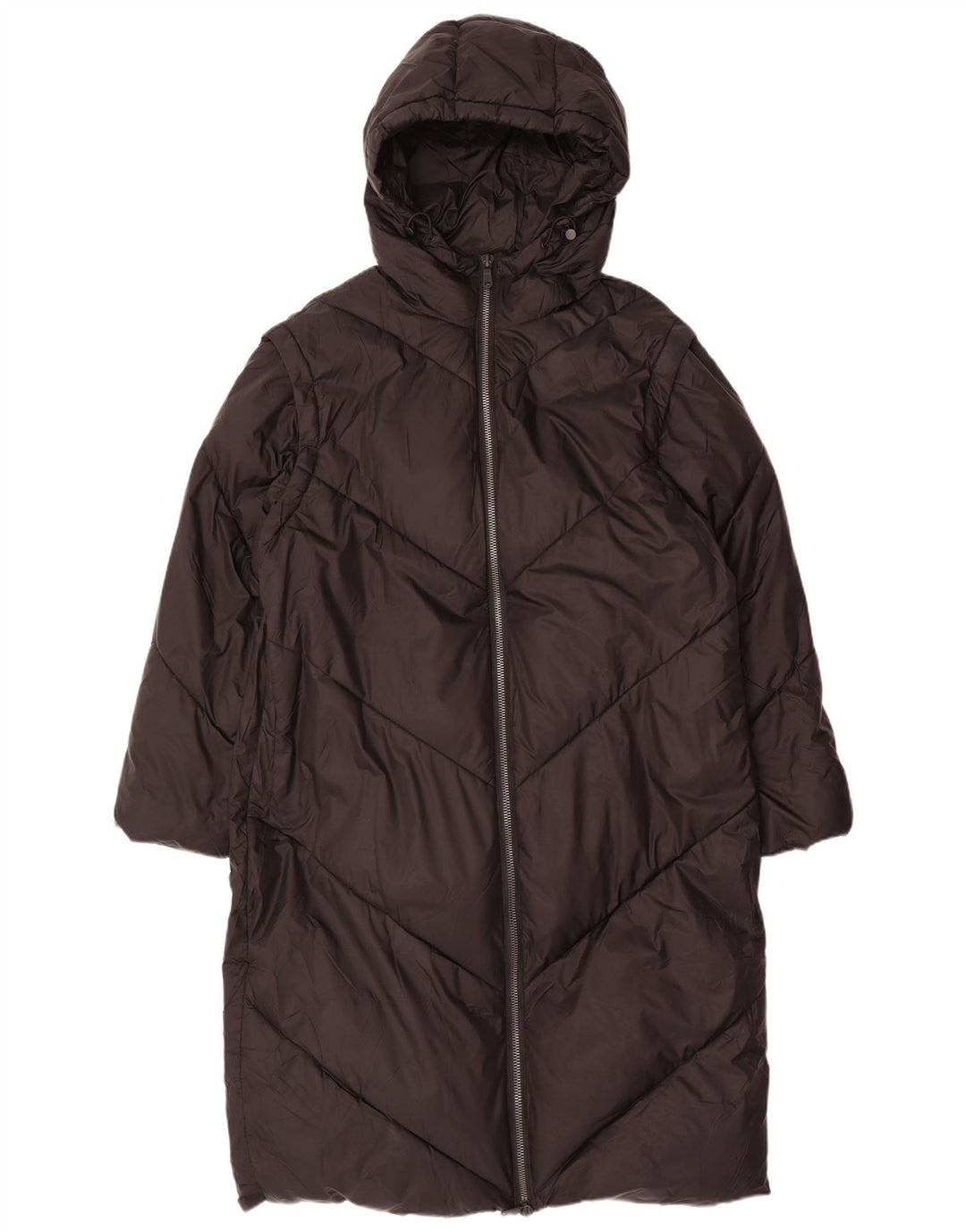 Cappotto imbottito oversize con cappuccio ZARA da donna UK 14 medio nero