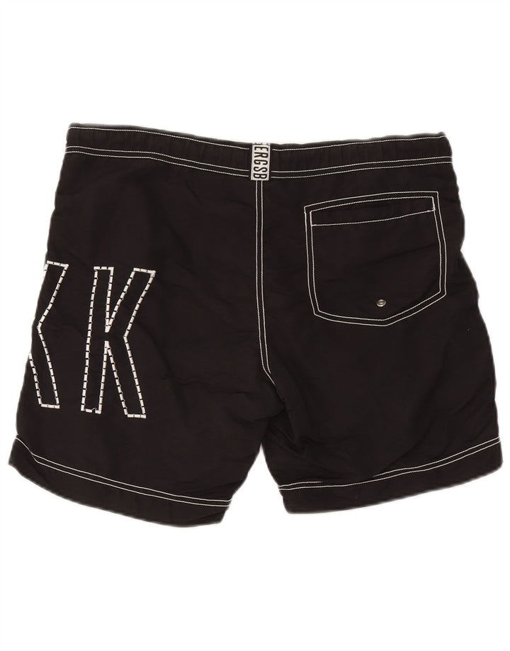 Pantaloncini da bagno grafici da uomo Bikkembergs poliestere nero medio