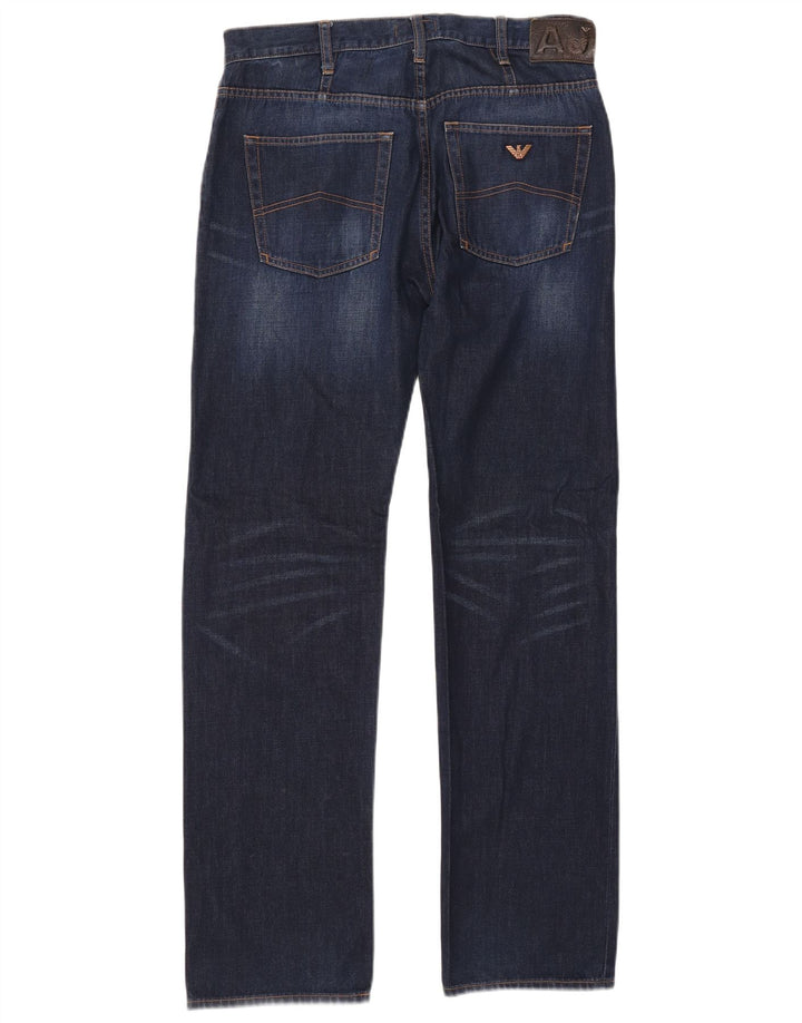 Jeans dritti da uomo ARMANI W32 L32 cotone blu navy