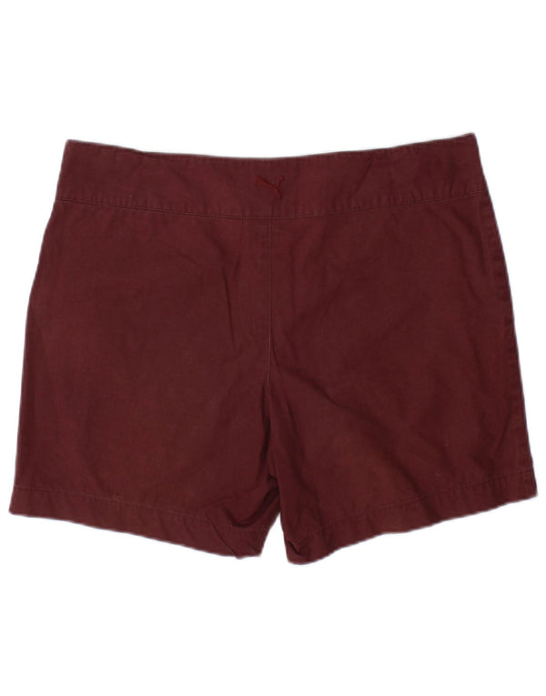 Pantaloncini chino da donna Puma UK 14 Large W34 Borgogna Cotone