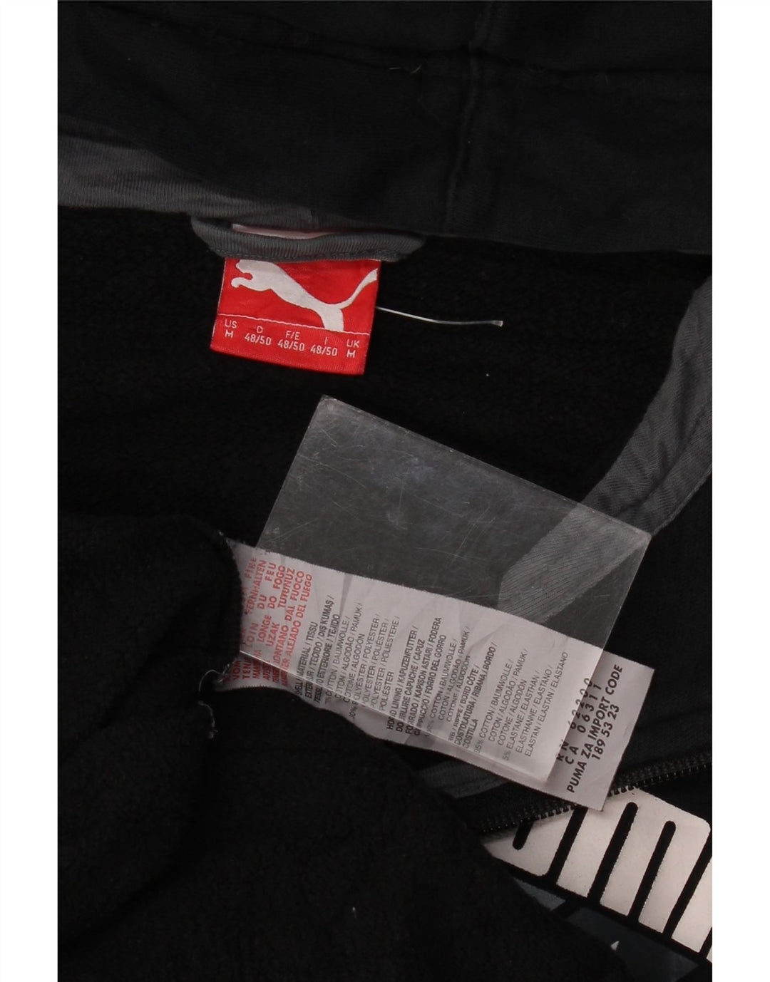 Felpa con cappuccio e zip grafica da uomo Puma in cotone nero medio