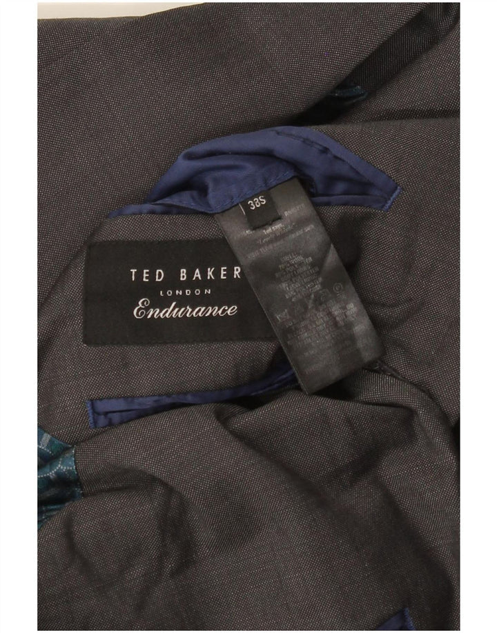 Giacca blazer da uomo slim fit a 2 bottoni Ted Baker UK 38 Lana grigio medio