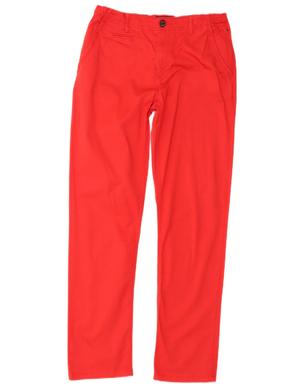 Pantaloni chino slim da ragazzo Tommy Hilfiger 15-16 anni W32 L32 cotone rosso
