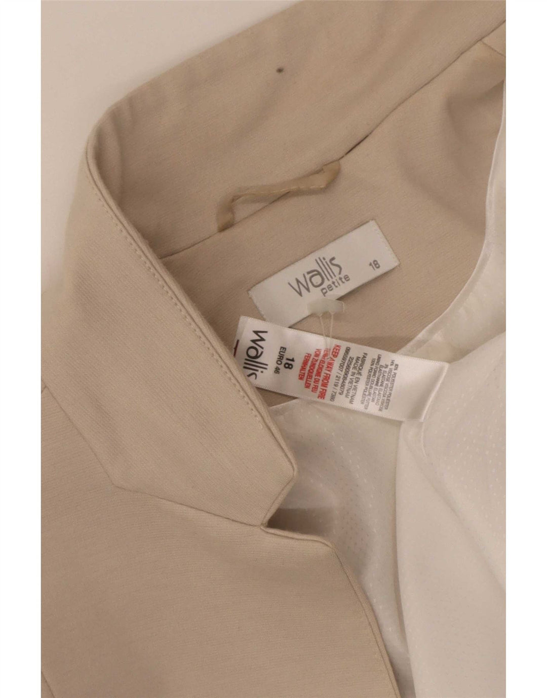 Giacca blazer aperta con maniche a 3/4 da donna Wallis UK 18 XL Poliestere beige