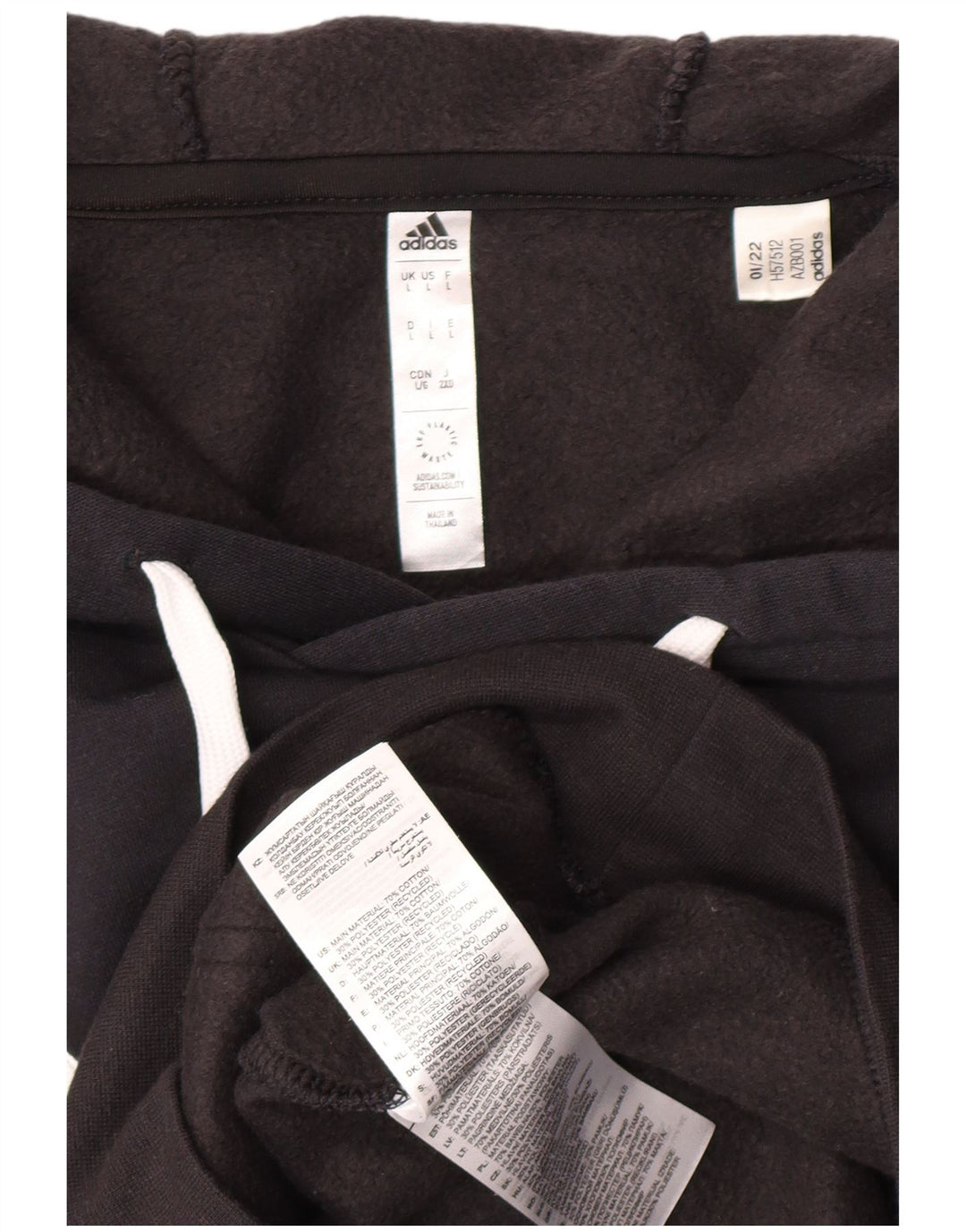 ADIDAS Mens Hoodie Jumper Large Black Cotton