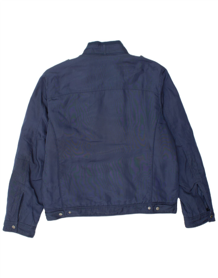 GUESS Mens Military Jacket UK 42 XL Navy Blue