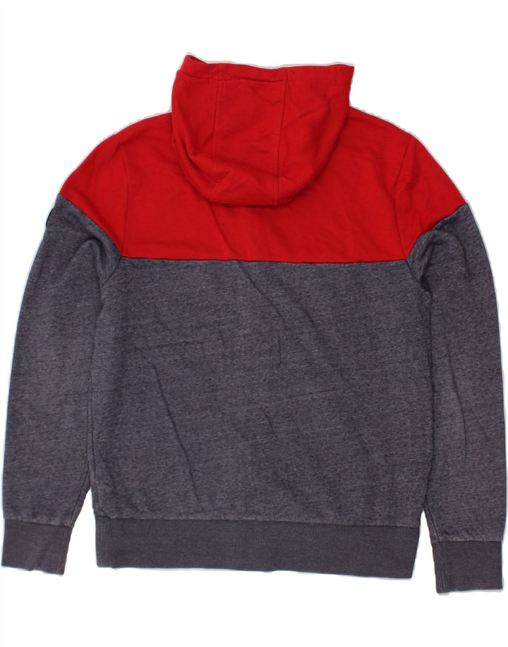 MICHAEL KORS Felpa con cappuccio e zip da uomo, grande, in poliestere color block blu navy