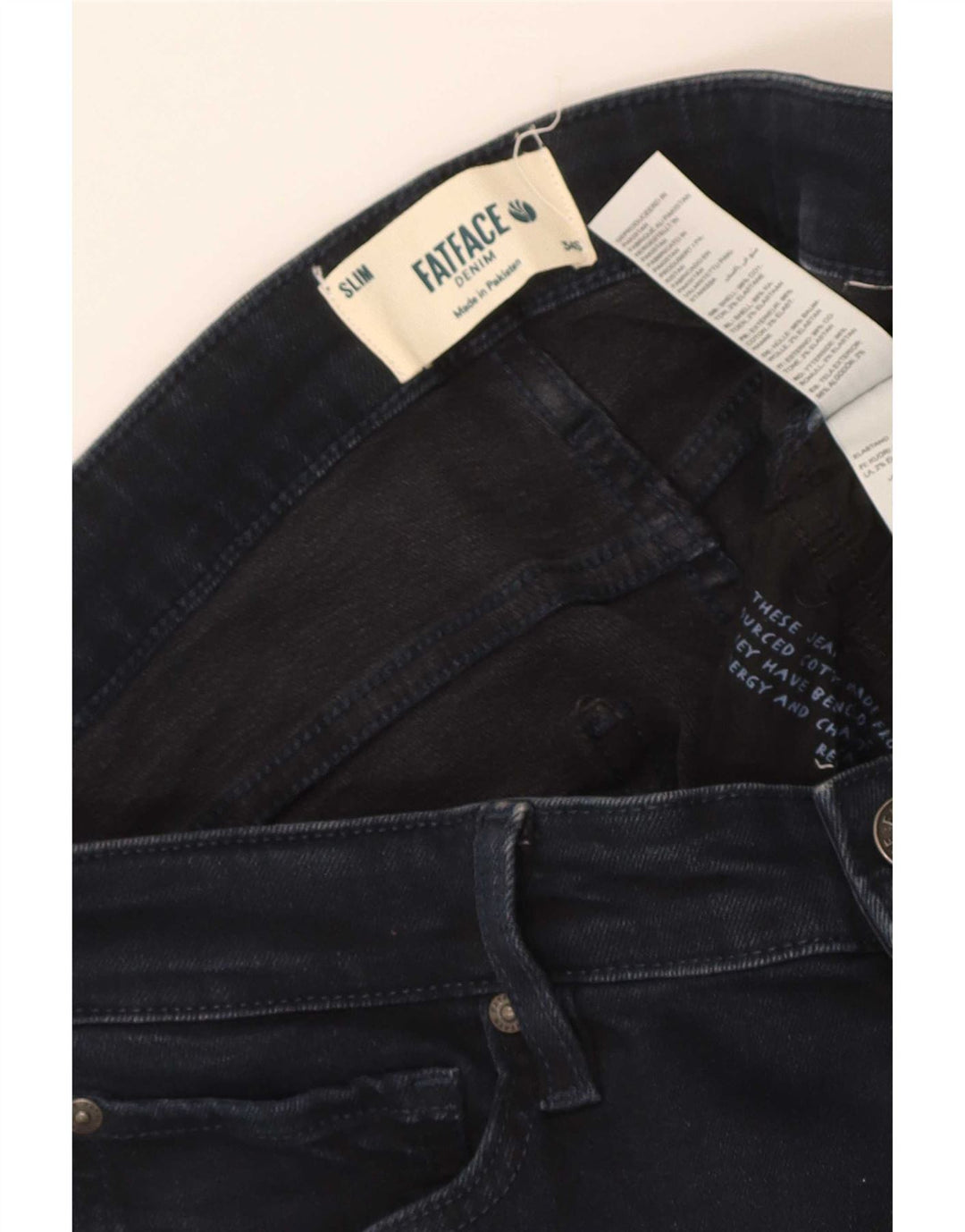 Jeans slim da uomo Fat Face W34 L29 cotone blu navy