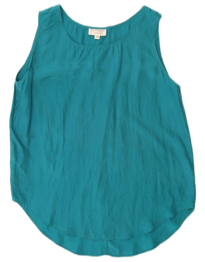 Ultimo 21 Camicetta senza maniche da donna Top IT 42 Seta blu medio