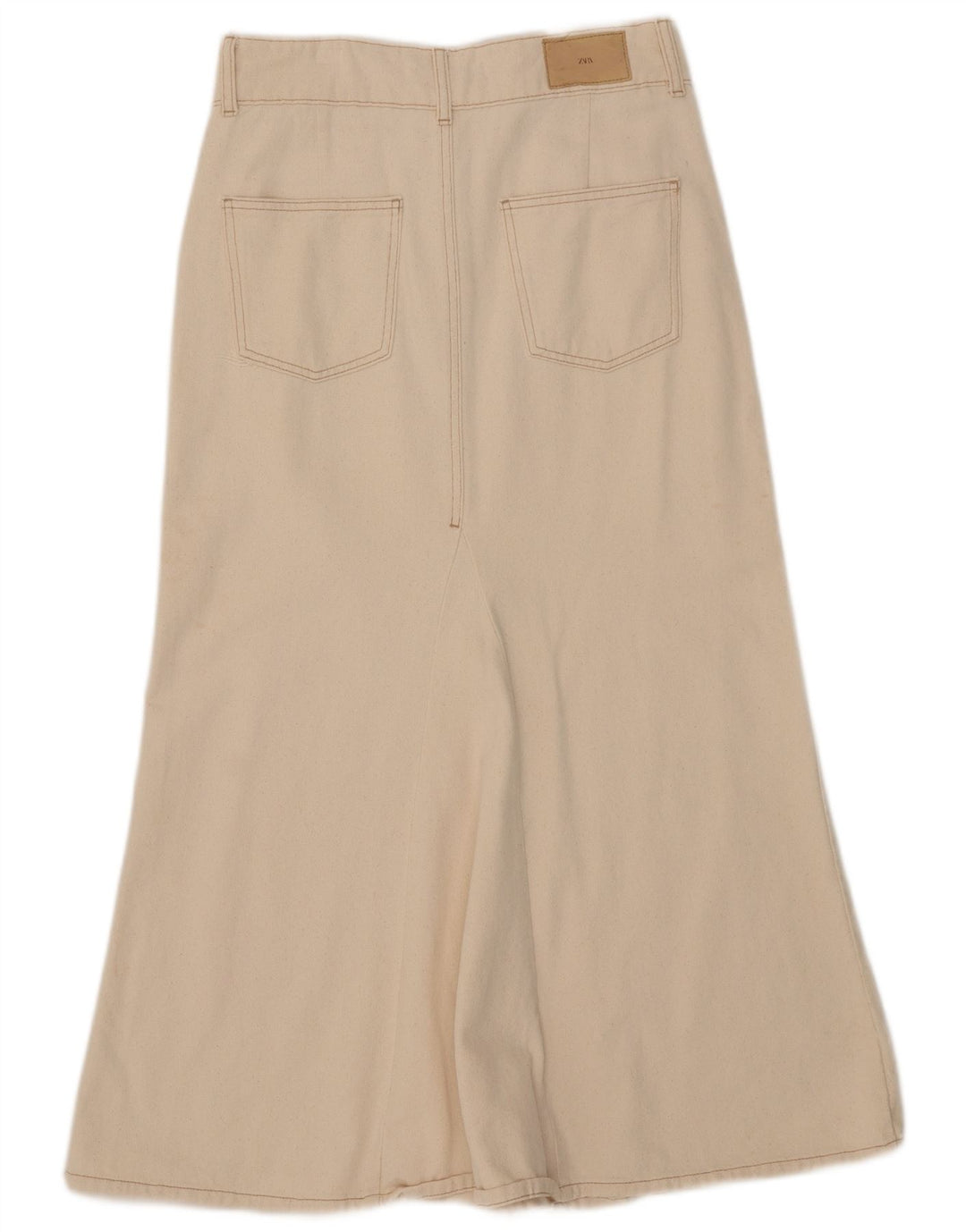 Gonna longuette Zara da donna media W29 in cotone beige