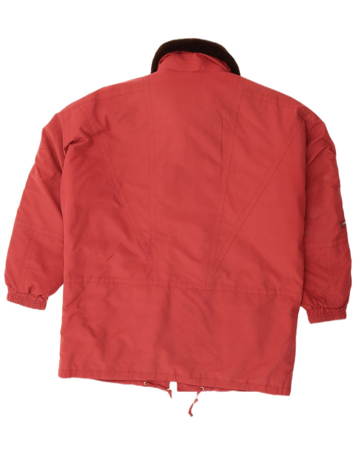 Giacca a vento vintage da donna UK 18 XL poliestere rosso
