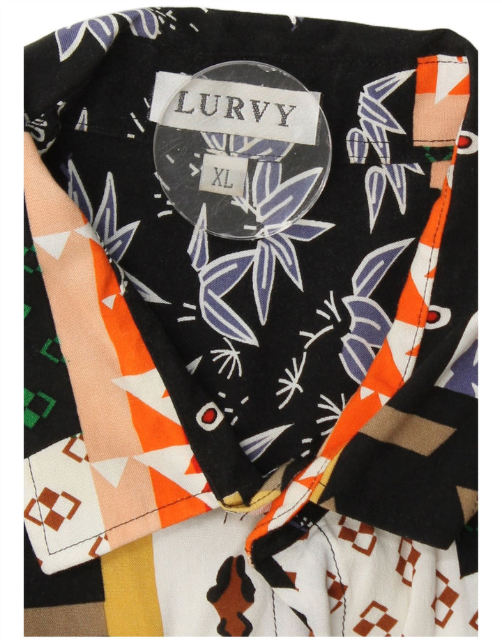 Camicia a maniche corte da uomo VINTAGE XL Patchwork multicolore