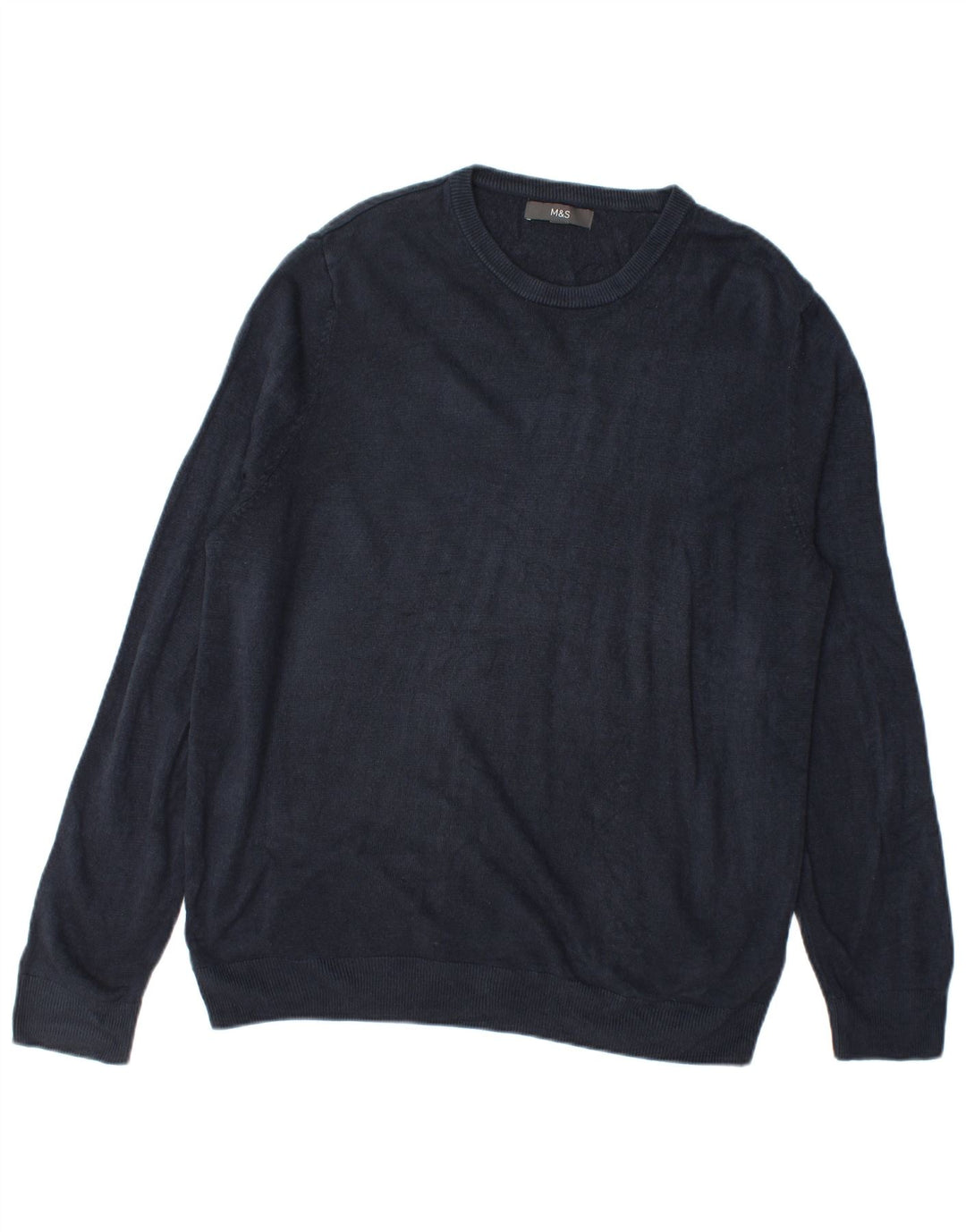 Maglione maglione girocollo da uomo Marks & Spencer grande acrilico blu navy