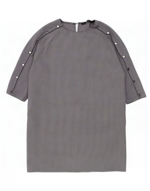 Abito a trapezio da donna Zara con maniche a 3/4 UK 16 Grande poliestere pied de poule nero