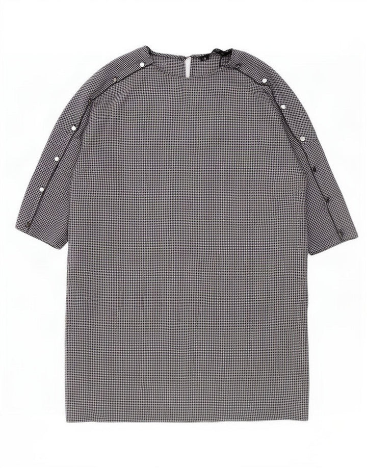 Abito a trapezio da donna Zara con maniche a 3/4 UK 16 Grande poliestere pied de poule nero