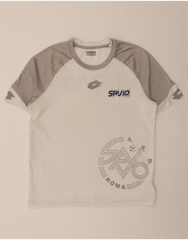 T-shirt grafica da uomo LOTTO Top in poliestere color block bianco medio