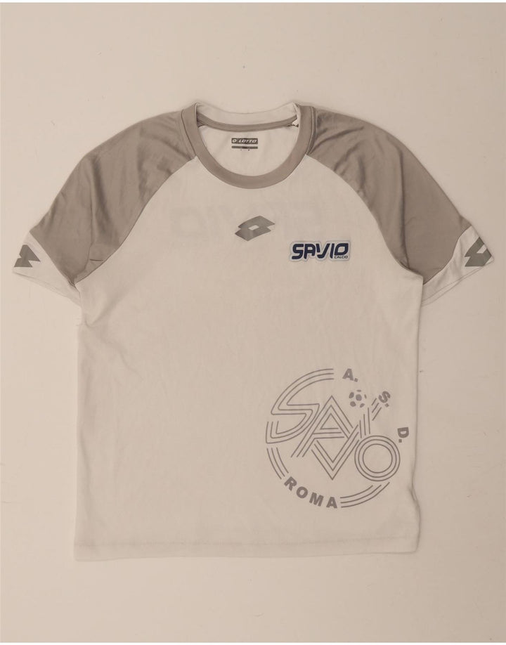 T-shirt grafica da uomo LOTTO Top in poliestere color block bianco medio