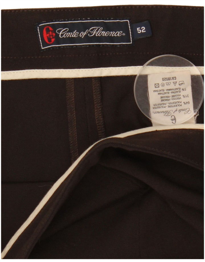 CONTE OF FLORENCE Pantaloni casual dritti da donna IT 52 2XL W36 L28 Marrone