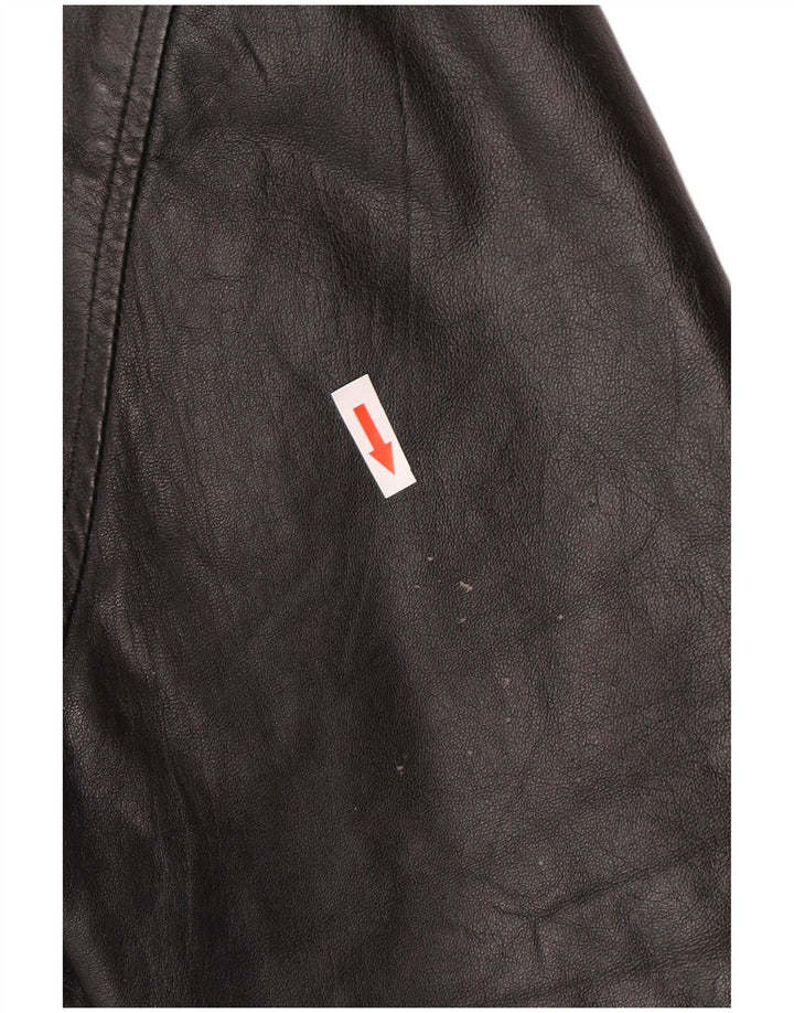 Giacca da motociclista in pelle da uomo vintage IT 52 XL Nera