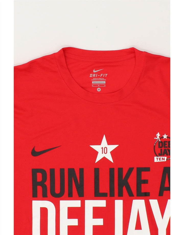 NIKE Mens Dri Fit Graphic T-Shirt Top Medium Red Vintage Nike and Second-Hand Nike from Messina Hembry 