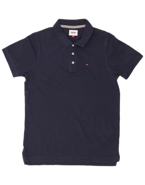 TOMMY HILFIGER Mens Polo Shirt Large Navy Blue Cotton