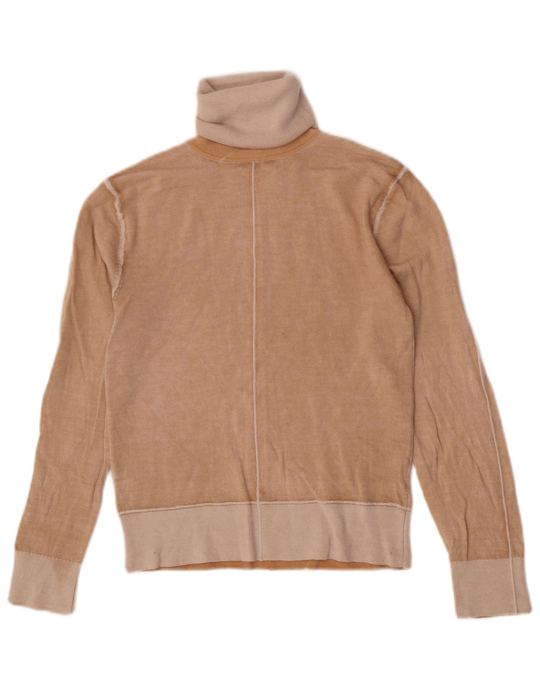Maglione maglione a collo alto da donna Zara UK 12 Lana beige medio