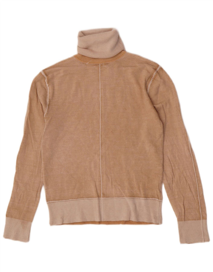 Maglione maglione a collo alto da donna Zara UK 12 Lana beige medio