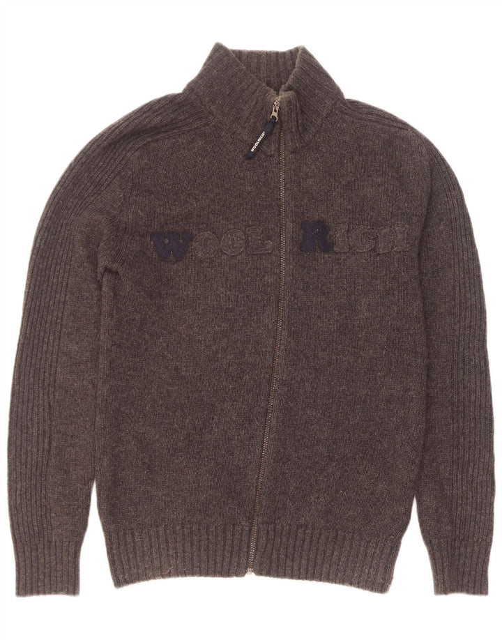 Maglione cardigan grafico da uomo Woolrich grande grigio