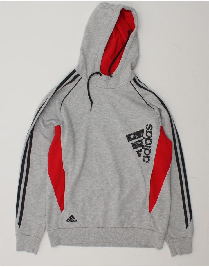 ADIDAS Mens Graphic Hoodie Jumper Medium Grey Cotton Vintage Adidas and Second-Hand Adidas from Messina Hembry 