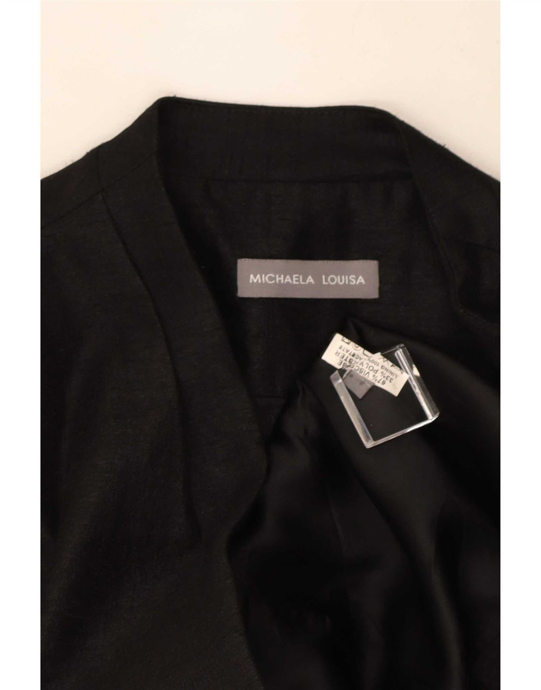 Giacca blazer vintage da donna UK 14 viscosa nera media