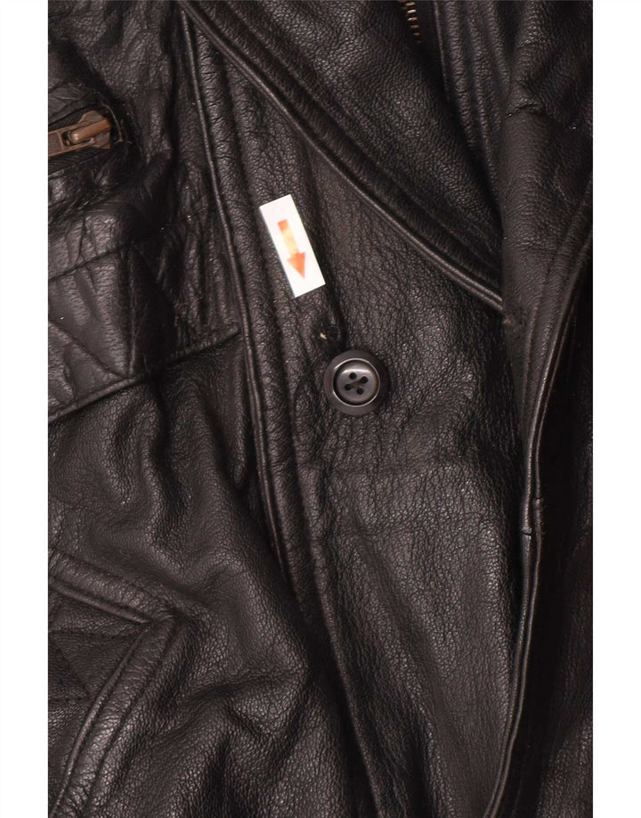 Giacca in pelle da uomo Milan UK 40 grande nera