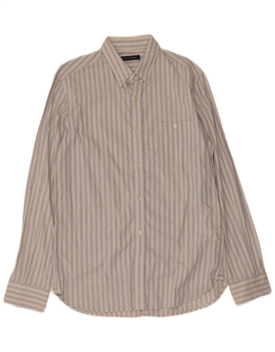 Camicia da uomo French Connection in cotone a righe bianche medie