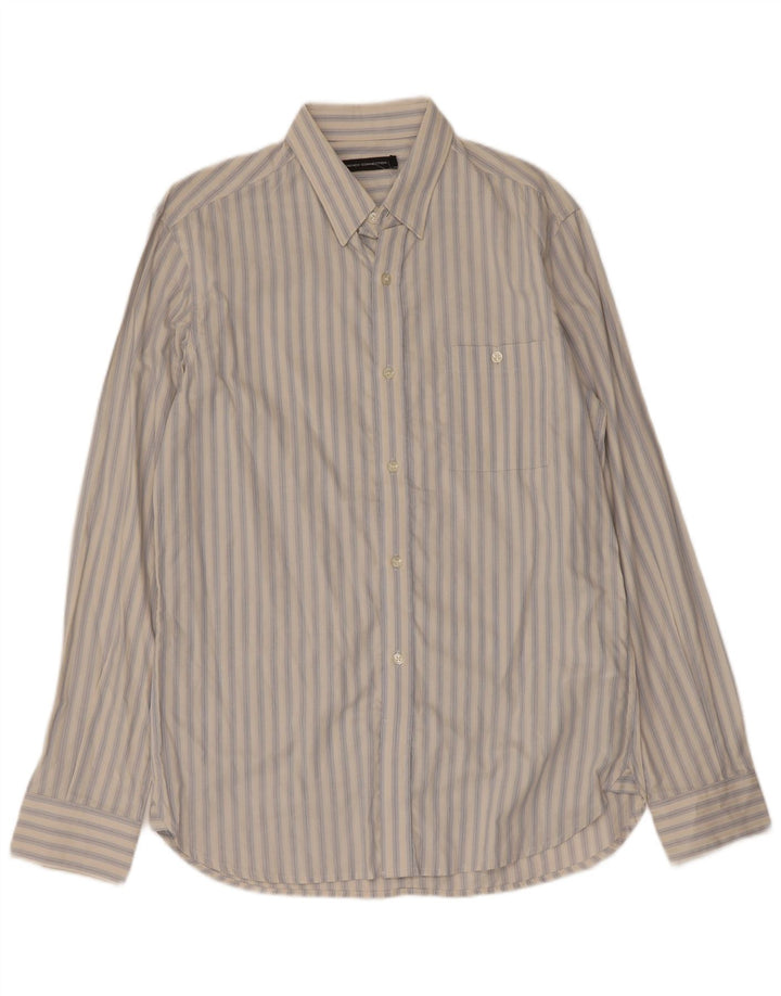 Camicia da uomo French Connection in cotone a righe bianche medie