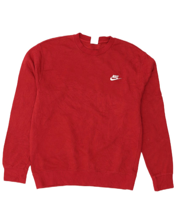 Felpa Nike Uomo Maglione Rosso Medio Cotone