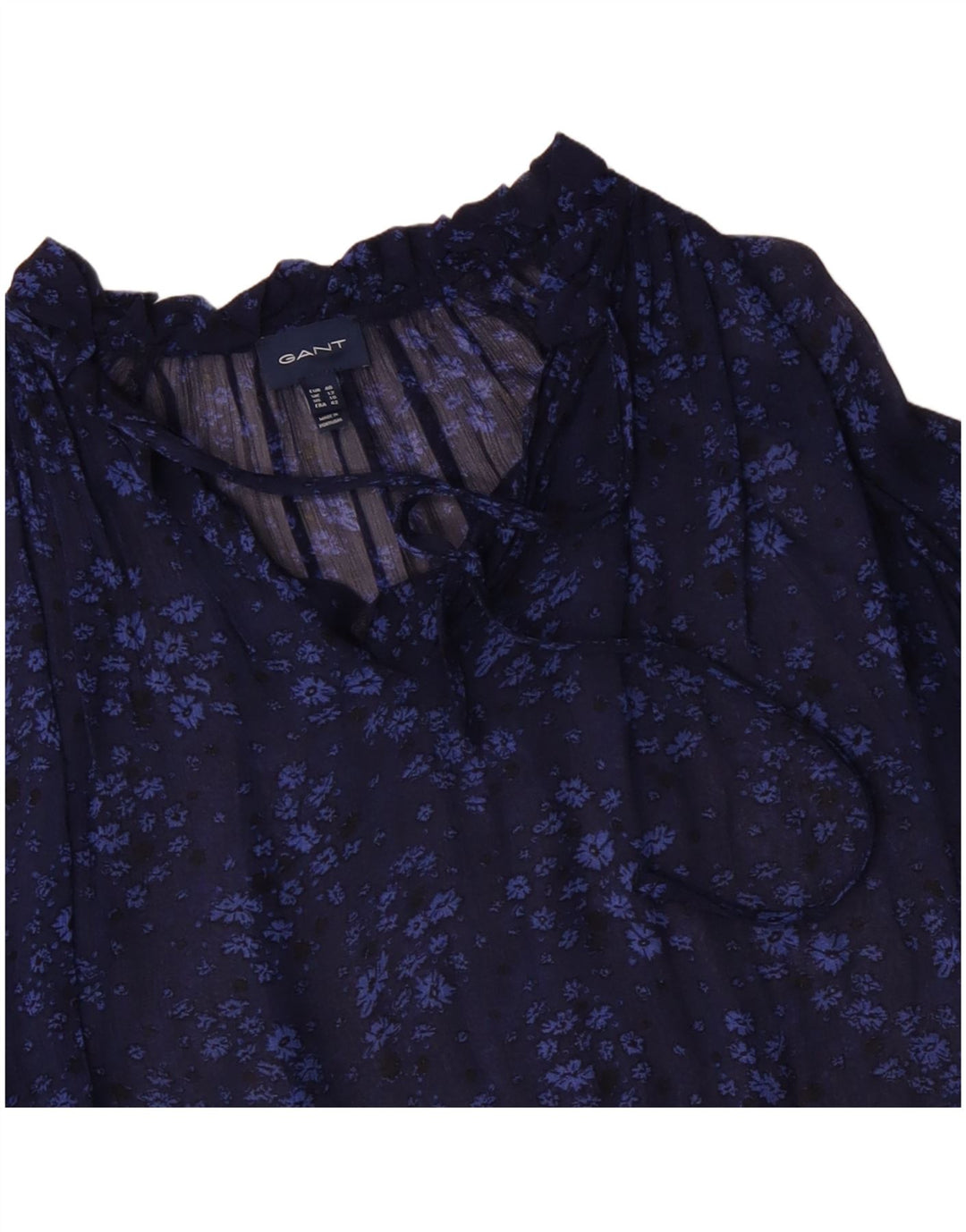 GANT Camicetta oversize a maniche lunghe da donna UK 12 Medio Blu navy floreale