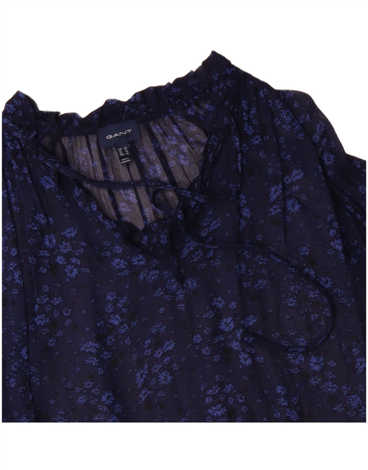 GANT Camicetta oversize a maniche lunghe da donna UK 12 Medio Blu navy floreale