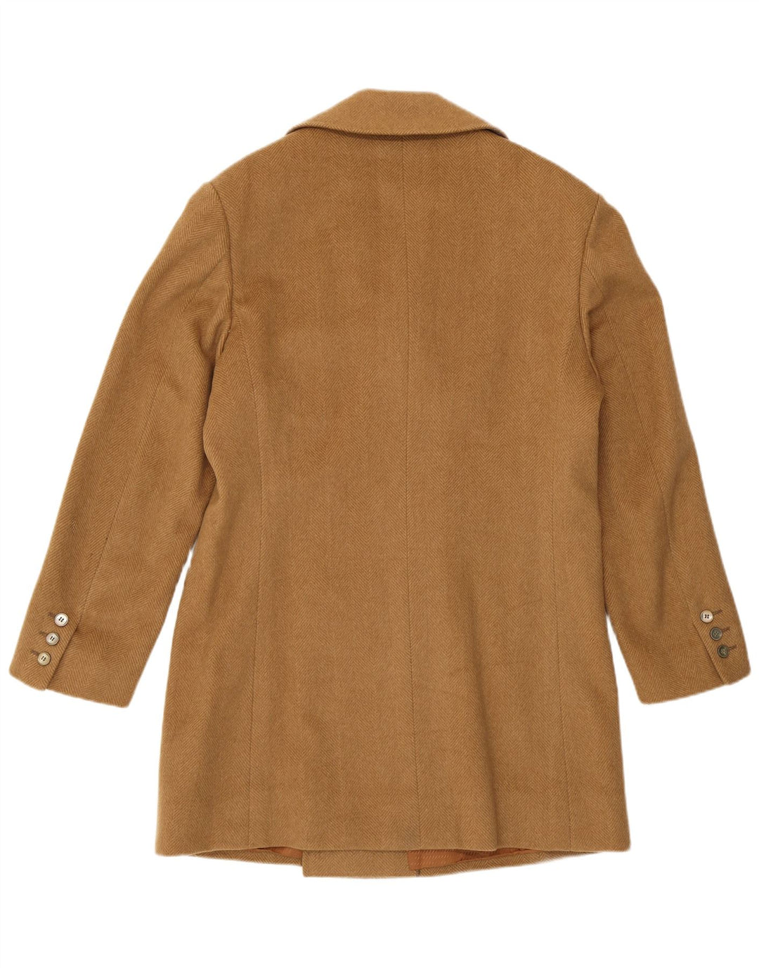 Cappotto doppiopetto vintage da uomo UK 34 XS Beige a spina di pesce