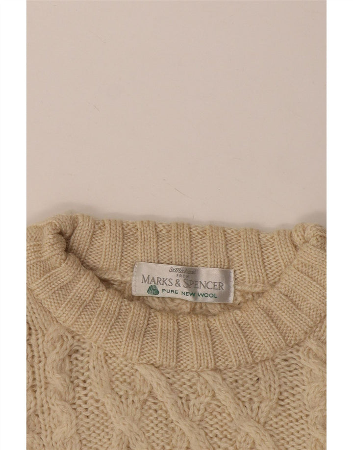 Maglione maglione girocollo da uomo Marks & Spencer 2XL lana beige