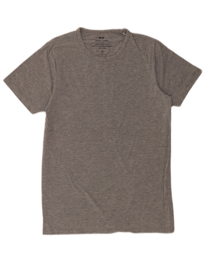 JACK & JONES T-shirt da uomo Top in cotone mélange grigio medio